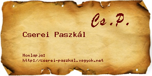 Cserei Paszkál névjegykártya